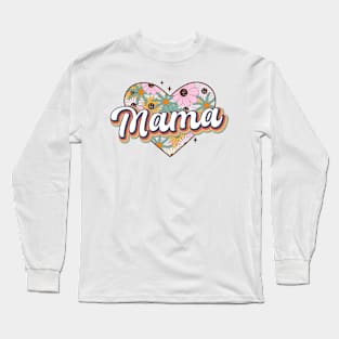 Mama Floral Heart Long Sleeve T-Shirt